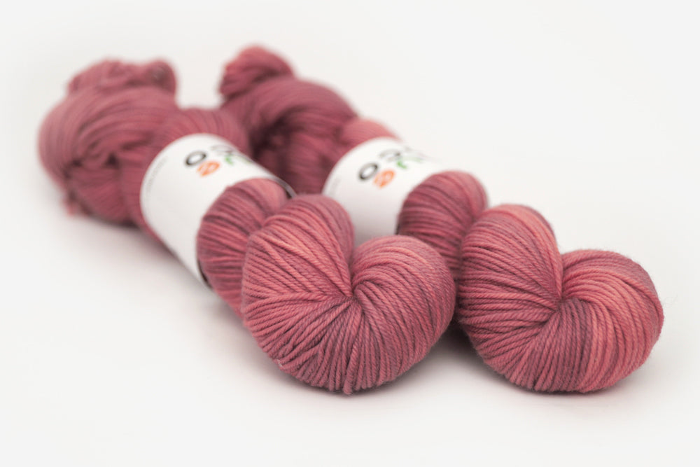 semisolid hand dyed blush (dusty rose pink) dk yarn