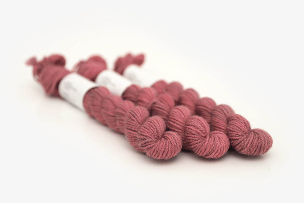 semisolid hand dyed blush (dusty rose pink) dk mini yarn