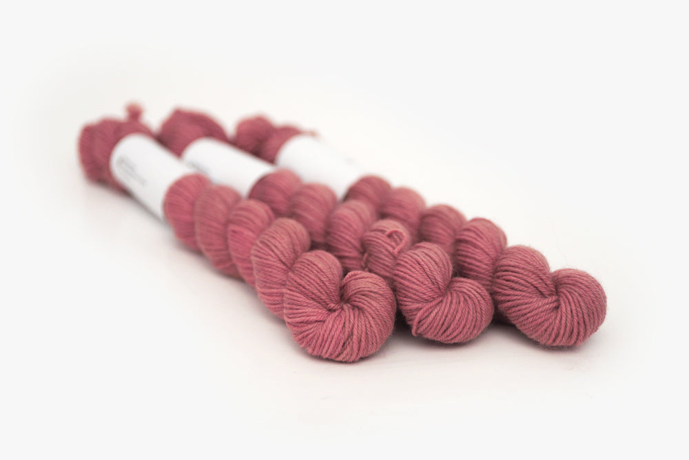 semisolid hand dyed blush (dusty rose pink) phyllis sock mini yarn
