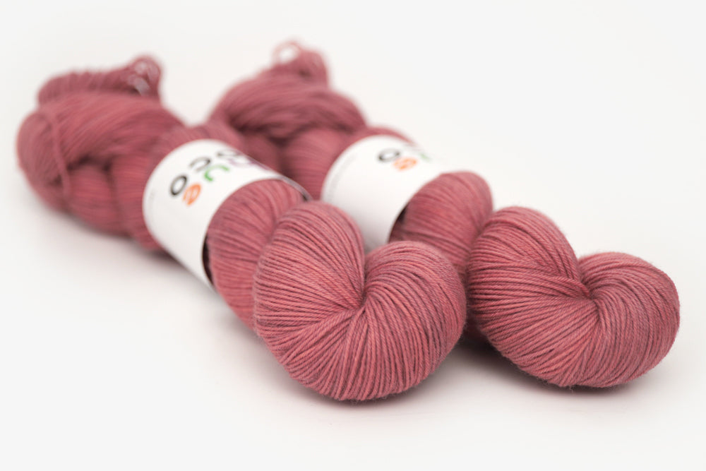 semisolid hand dyed blush (dusty rose pink) phyllis sock yarn