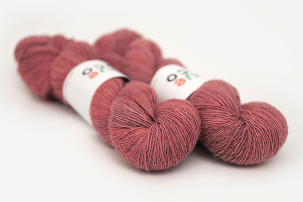 semisolid hand dyed blush (dusty rose pink) single sock yarn