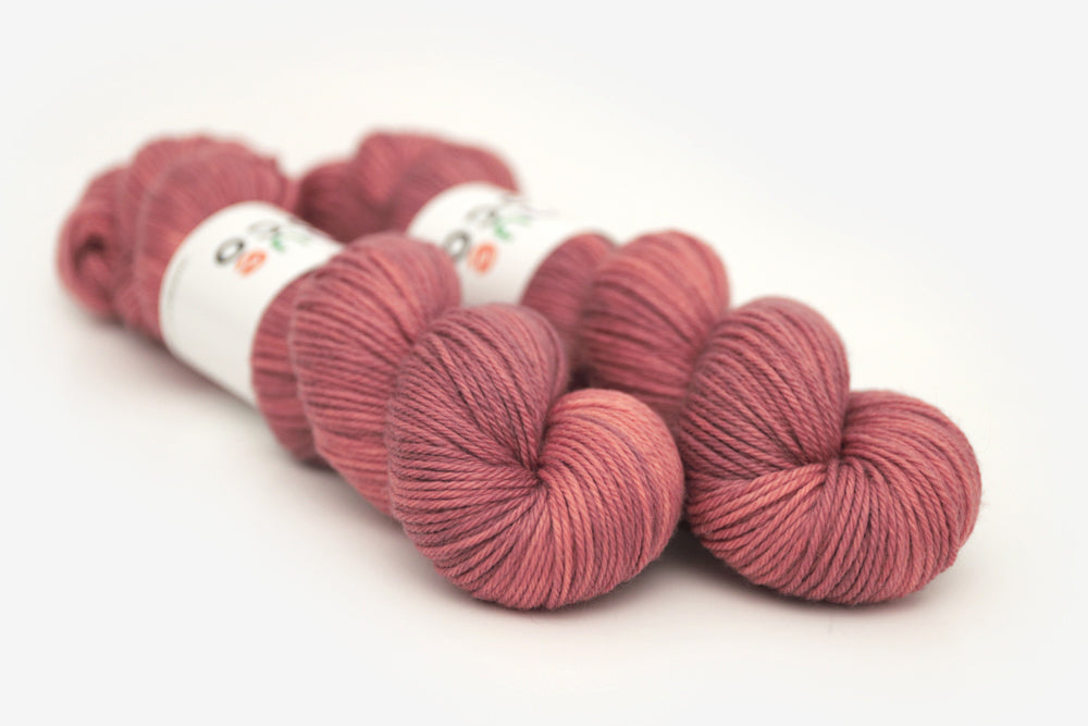 semisolid hand dyed blush (dusty rose pink) worsted yarn