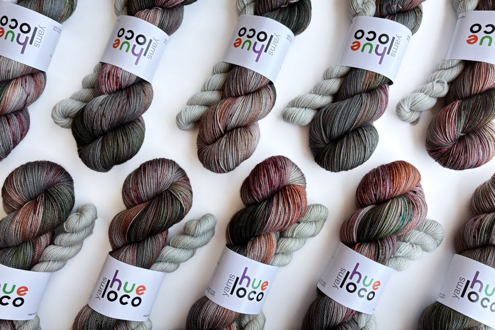 Green orange and purple sock set yarn