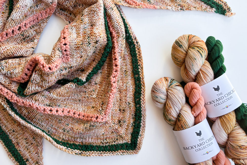 lemon pyle chicken color palette knit up into a shawl