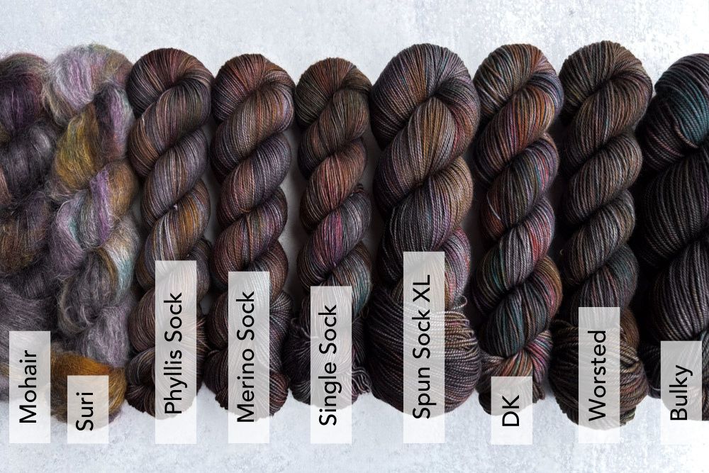 tonal hand dyed orange red gray brown yarn