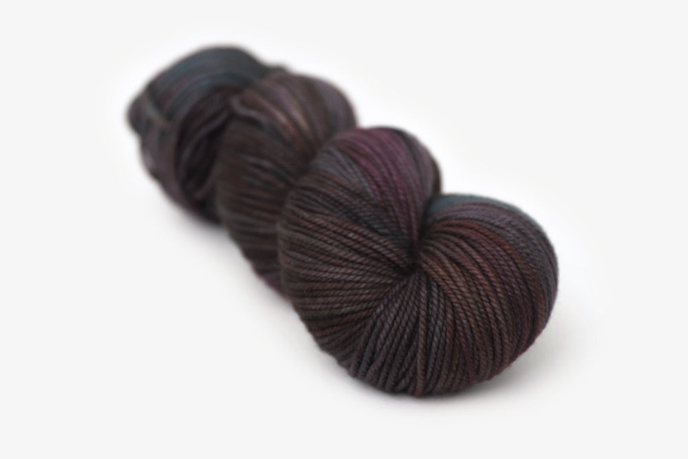 tonal hand dyed orange red gray brown bulky yarn