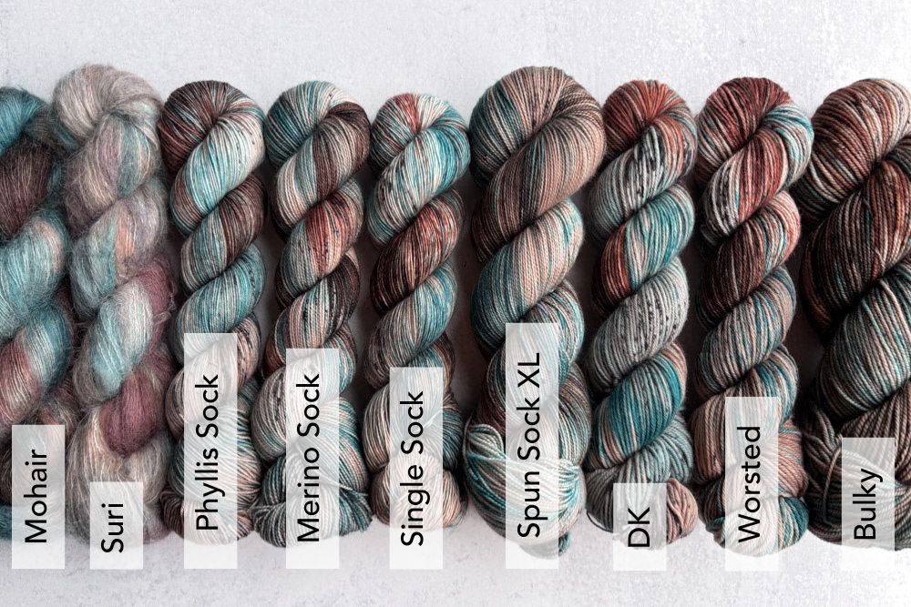 speckled hand dyed teal gray brown yarn