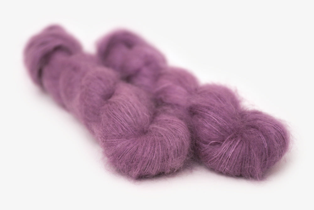 semisolid hand dyed plum (dusty mauve purple) merino lace yarn
