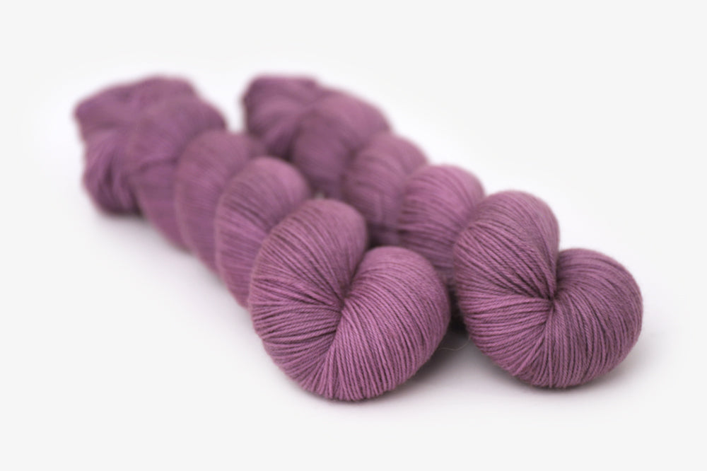 semisolid hand dyed plum (dusty mauve purple) phyllis sock yarn