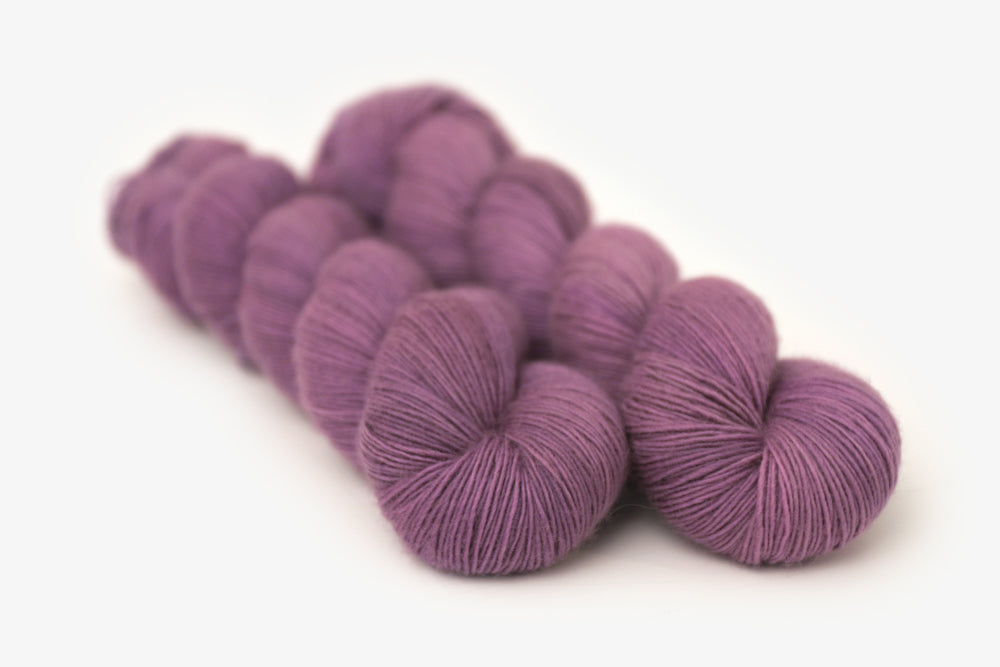 semisolid hand dyed plum (dusty mauve purple) single sock yarn