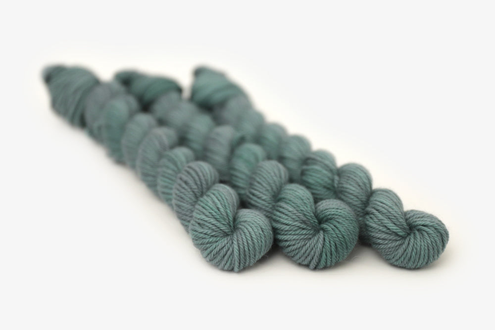 semisolid hand dyed sage green dk mini yarn