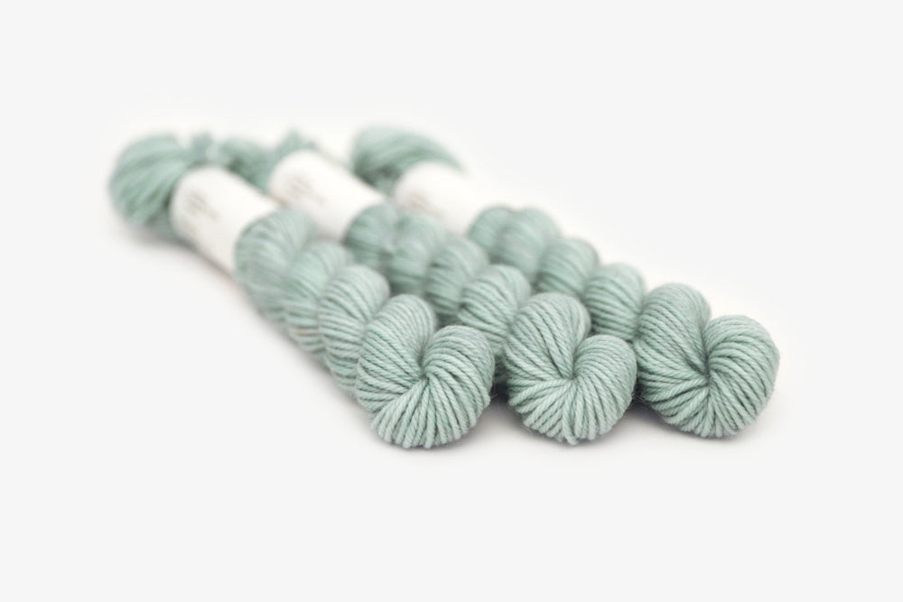 semisolid hand dyed light powder blue dk mini yarn