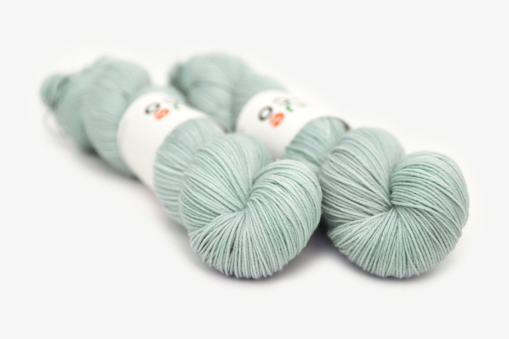 semisolid hand dyed light powder blue phyllis sock yarn