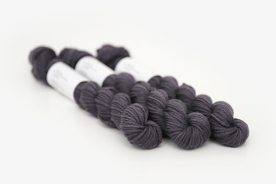 semisolid hand dyed charcoal (dark silver gray) dk mini yarn
