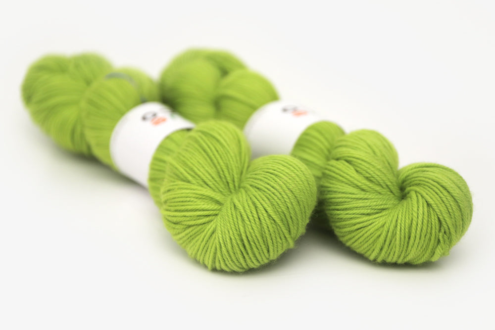 semisolid hand dyed chartreuse (bright lime green) dk yarn
