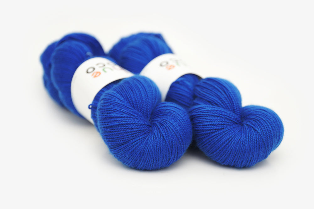 semisolid hand dyed cobalt (bright royal blue) spun xl yarn
