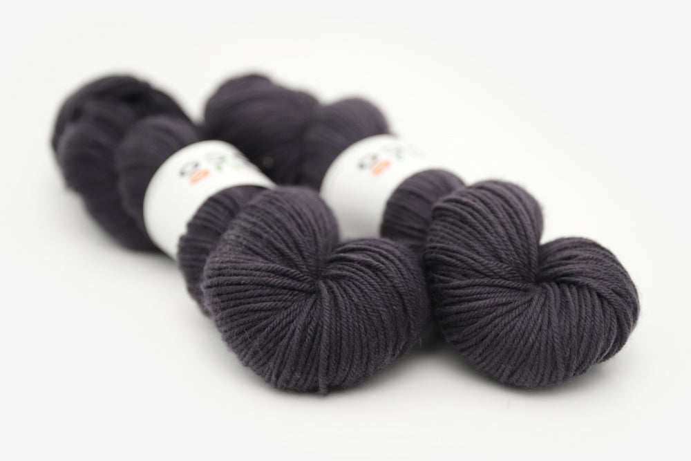 semisolid hand dyed dark gray black dk yarn