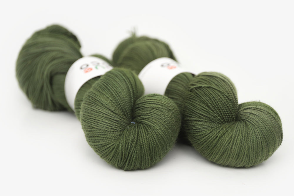 semisolid hand dyed dark forest green spun xl yarn