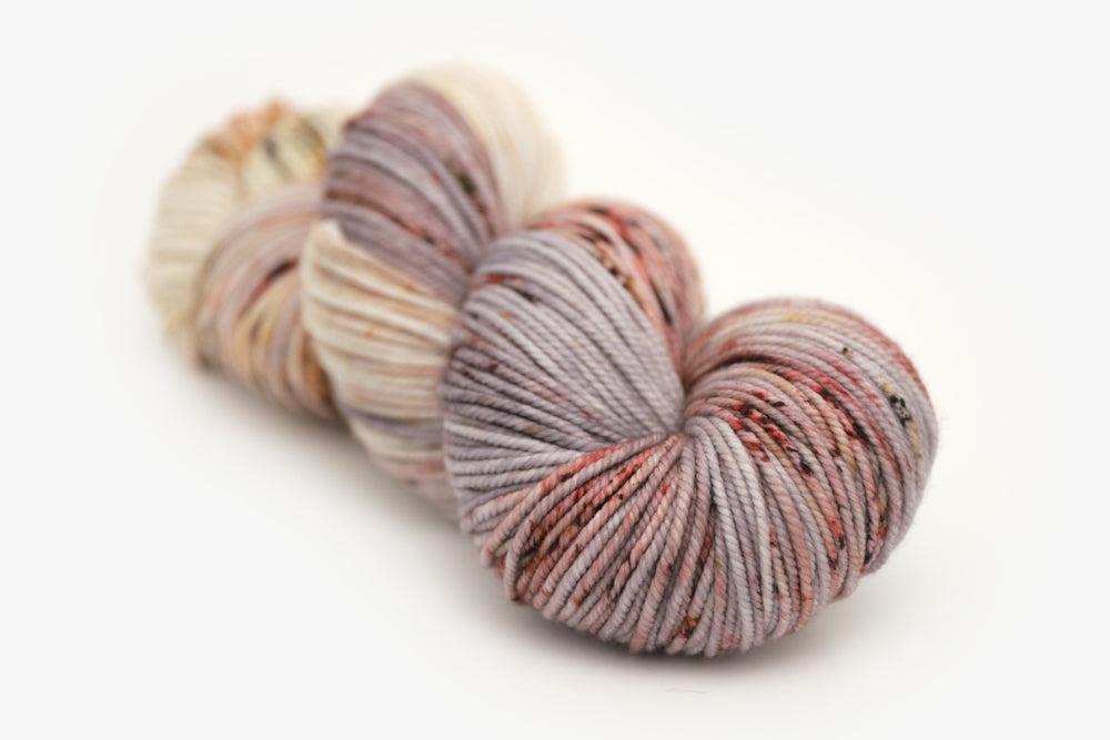 speckled hand dyed warm white gray brown maroon bulky yarn