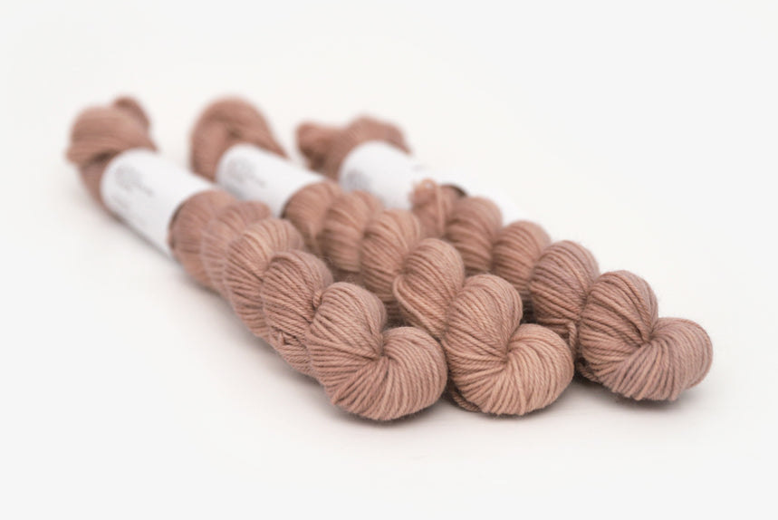 semisolid hand dyed mauve (taupe) phyllis sock mini yarn