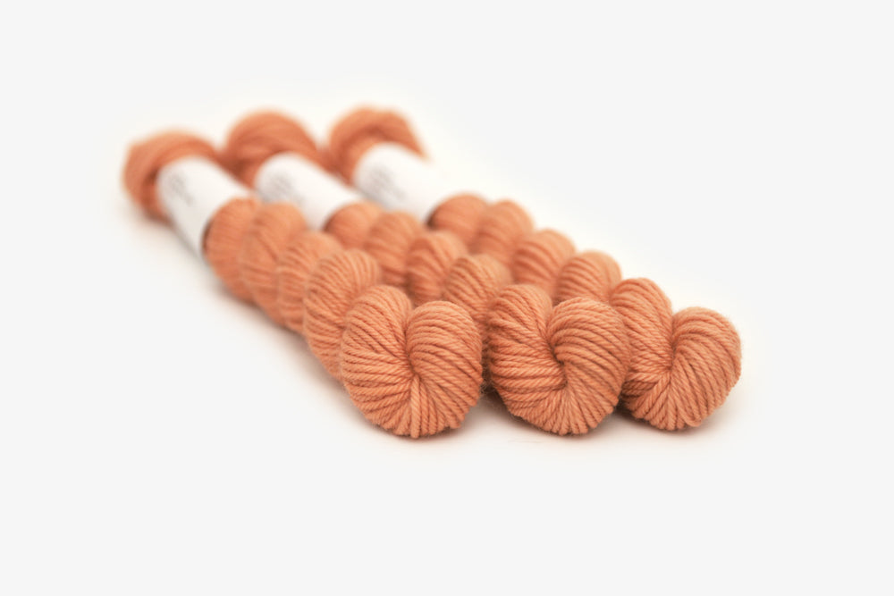 semisolid hand dyed nectarine (peach salmon orange) dk mini yarn