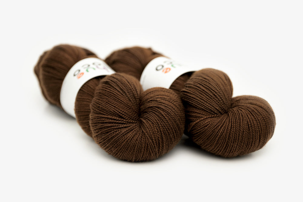 semisolid hand dyed dark warm brown spun xl yarn