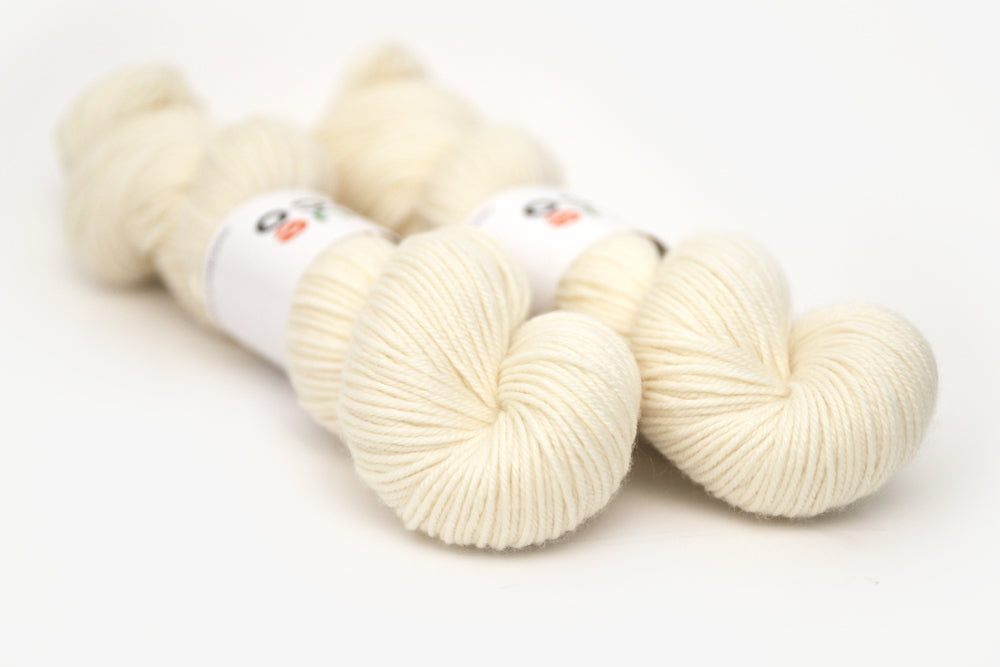 semisolid hand dyed ivory white dk yarn
