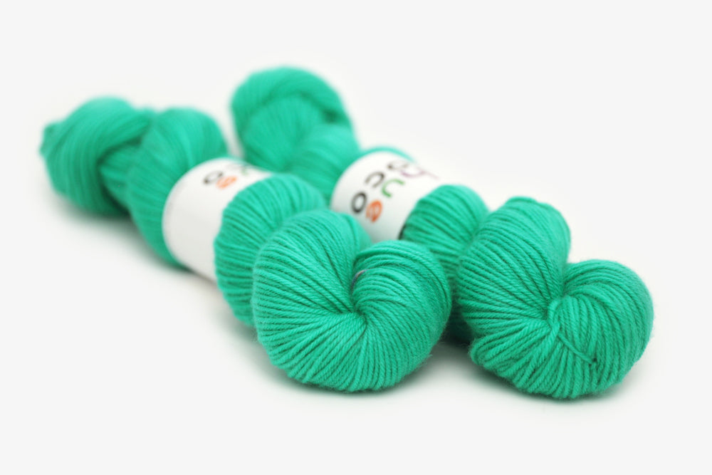 semisolid hand dyed spearmint (bright mint green) dk yarn