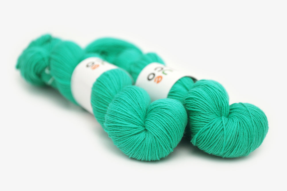 semisolid hand dyed spearmint (bright mint green) phyllis sock yarn