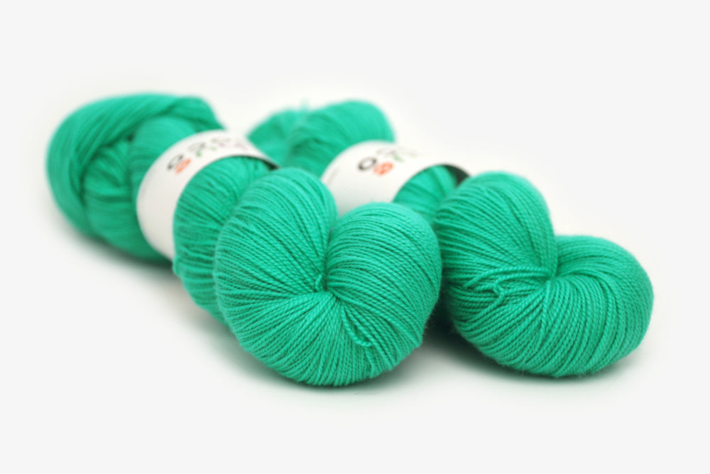 semisolid hand dyed spearmint (bright mint green) spun xl yarn