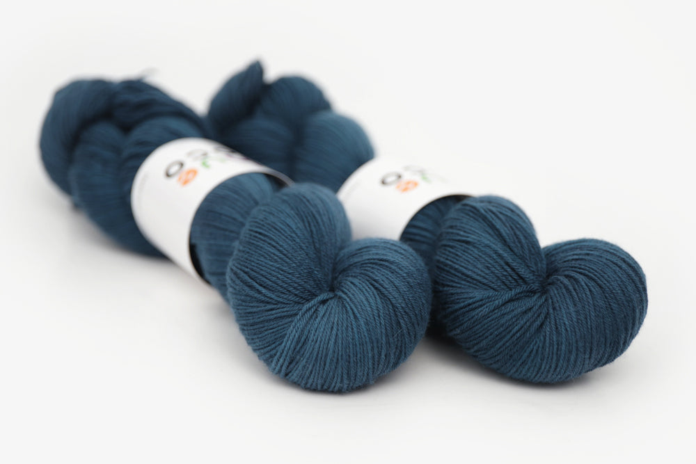 semisolid hand dyed spruce (dark teal green) phyllis sock yarn