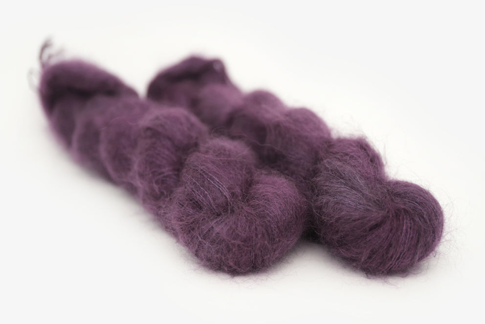 semisolid hand dyed vineyard (dark wine purple) mohair lace yarn