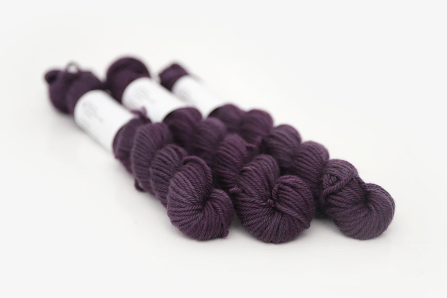 semisolid hand dyed vineyard (dark wine purple) dk mini yarn