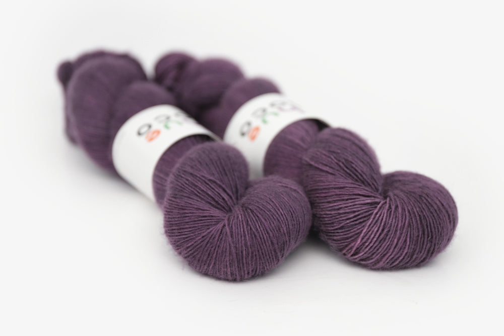 semisolid hand dyed vineyard (dark wine purple) single sock yarn